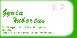 gyula hubertus business card